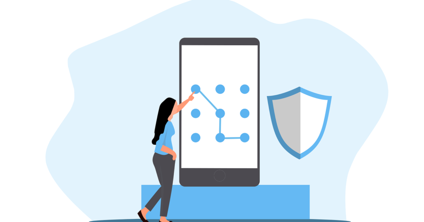 Free security pattern lock vector