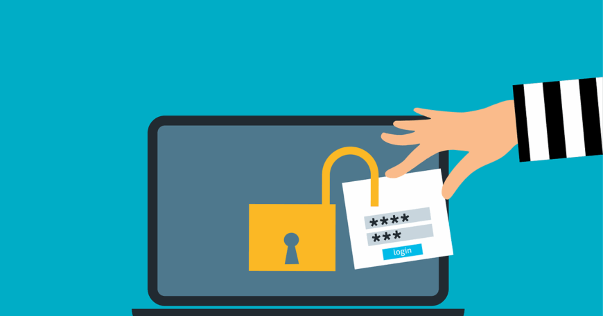 Free attack unsecured laptop vector