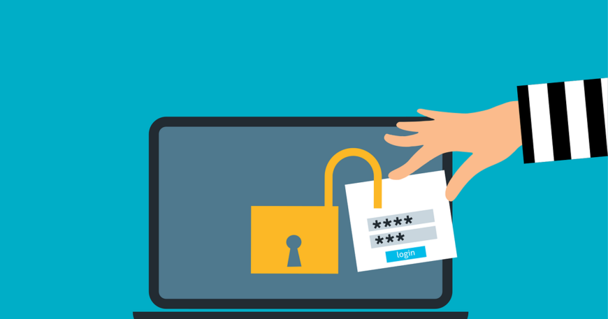 Free attack unsecured laptop vector